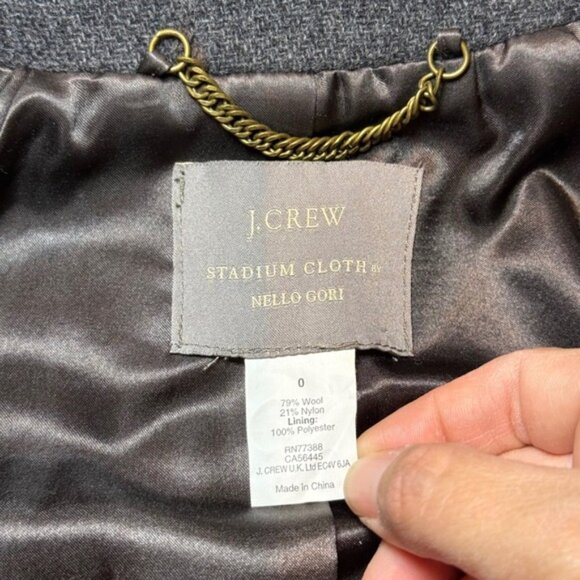 J.Crew Stadium Cloth Nello Gori Gray Wool Blend Belted Trench Coat - Picture 7 of 13